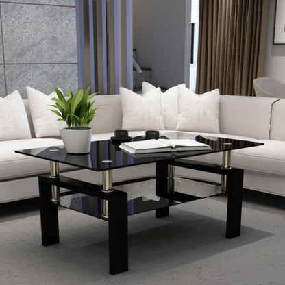 Viva Elite Rectangular Black Glass Coffee Table – The Future of Dramatic Elegance