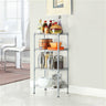 Rectangular Four Story Household Storage Rack, Silver Gray