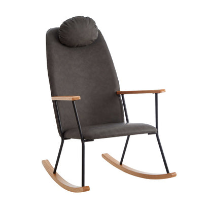 Dark Gray Upholstered Rocking Chair | Viva Cozy Retreat