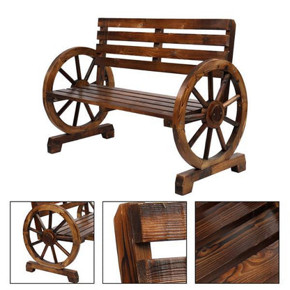 Viva Roue Collection: Viva Roue Carbonized Wood Wheel Bench