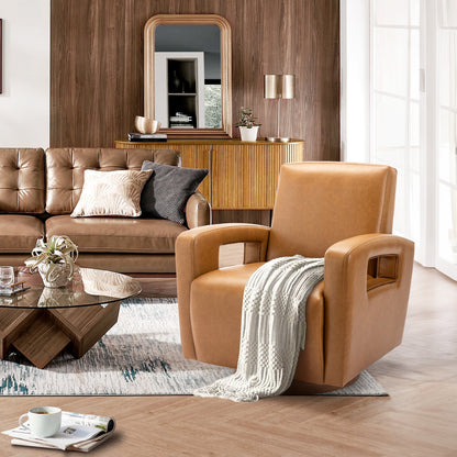 Swivel Accent Chair – Brown & Dark Brown | Viva