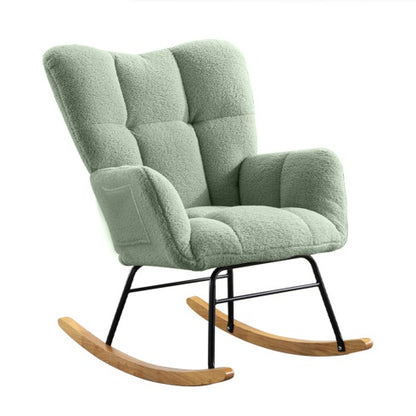Light Green Teddy-Fabric Rocking Chair | Viva
