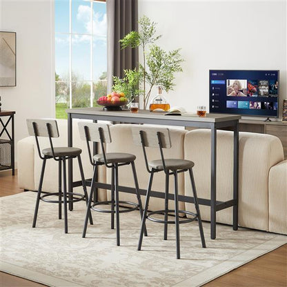 Rustic Gray & Black Bar Counter Table Set | Viva Montmartre