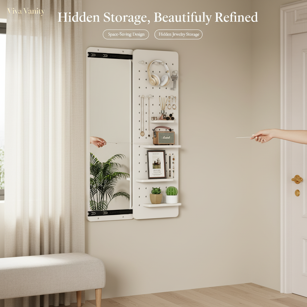 full length wall mirror 47 6" panel mirror with hidden wall styling view