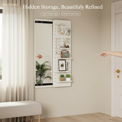 full length wall mirror 47 6" panel mirror with hidden wall styling view