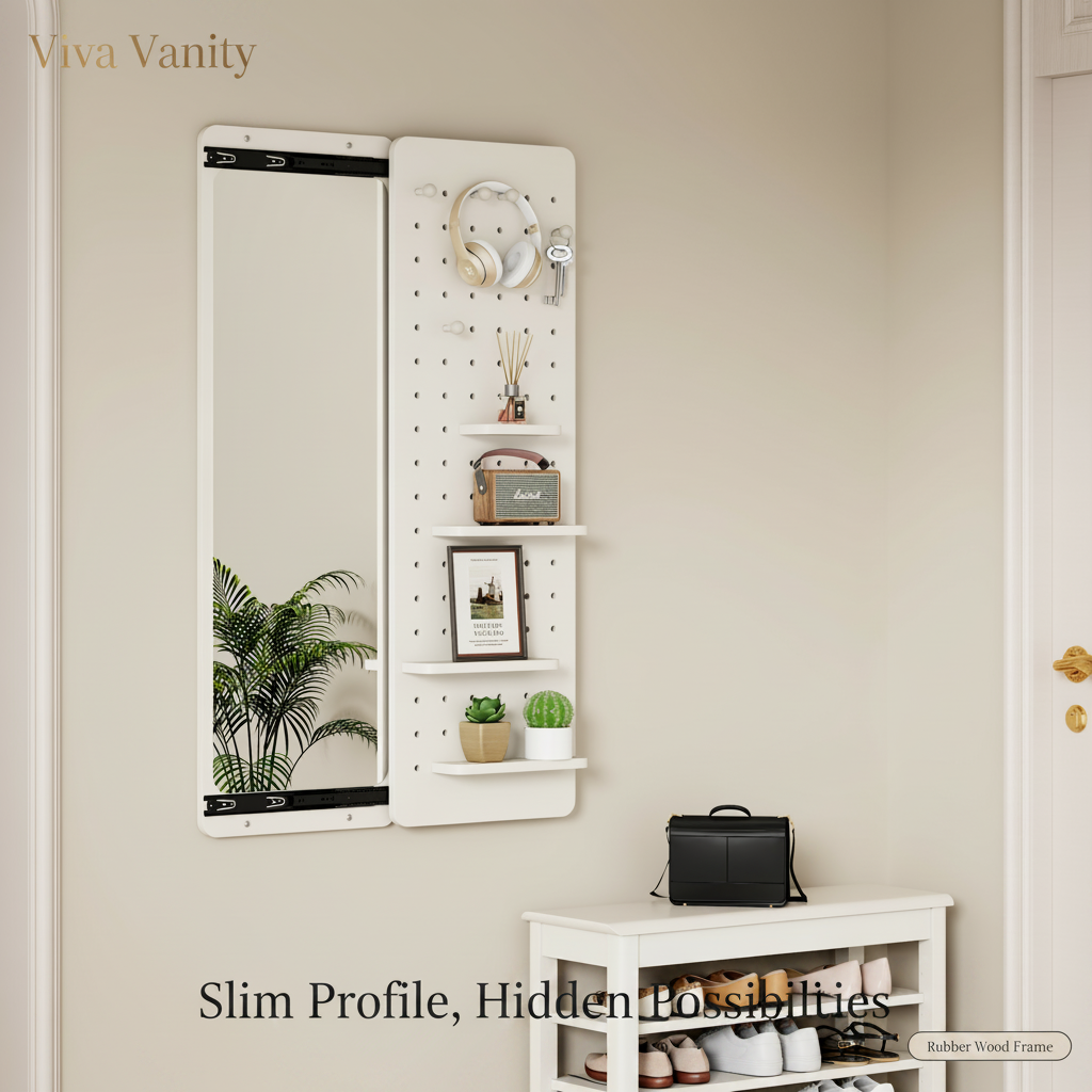 full length wall mirror 47 6" panel mirror with hidden reflection detail