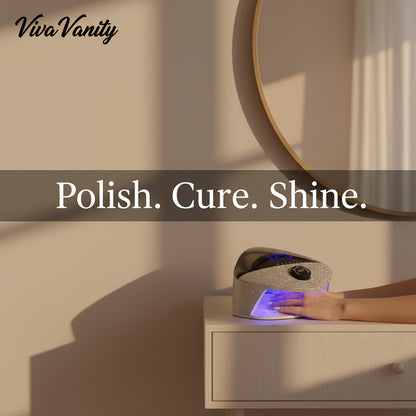 CASSTIA UV/LED nail lamp with digital display and rhinestone embellishments on a white background