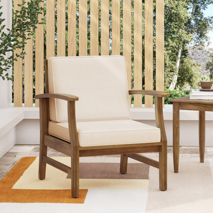 Cream Wooden Club Chair | Viva Clement