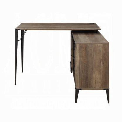 Rustic-Finish Writing Desk with Barn-Door Storage | Viva Elite
