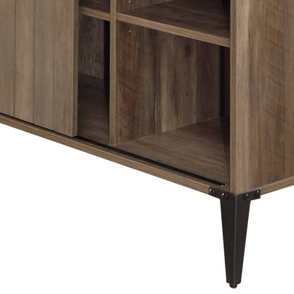 Rustic-Finish Writing Desk with Barn-Door Storage | Viva Elite