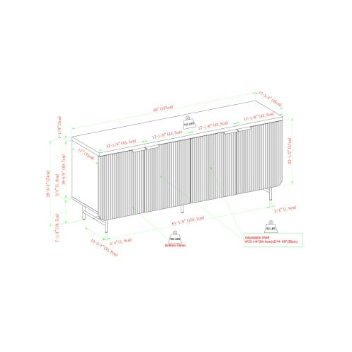 Viva Modern Minimal Collection: Scandi Fluted Door Sideboard