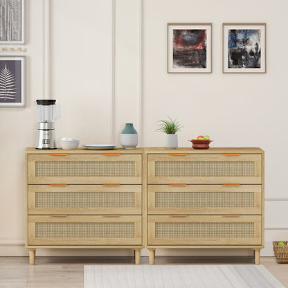 The Viva 3-Drawer Rattan Locker Set – Natural Texture, Urban Precision