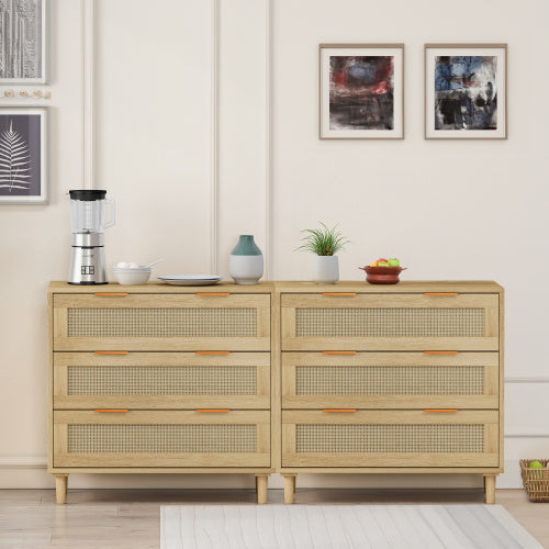 The Viva 3-Drawer Rattan Locker Set – Natural Texture, Urban Precision
