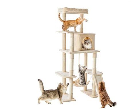 Viva Elite 63-Inch Multi-Level Cat Tree Tower with Sisal Posts