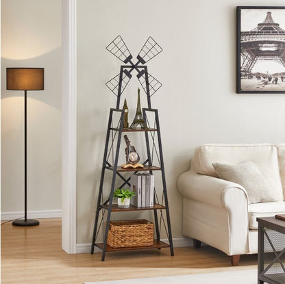 4-Tier Industrial Bookshelf with Metal Frame – Modern Bookcase & Display Shelf for Living Room & Home Office