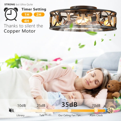 Viva AeroCage Farmhouse-Modern Ceiling Fan with Light