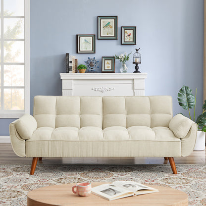 Newly Designed Linen Sofa Furniture With Adjustable Backrest And Easy Assembly Lounge Chair - Beige Color