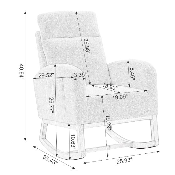 Viva Atelier Élan High Back Modern Rocking Armchair