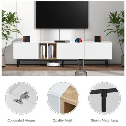 White 3-Door TV Stand | Viva Meridian