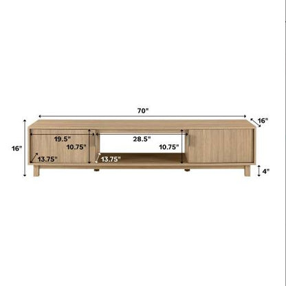 Light Brown Fluted-Door TV Stand | Viva