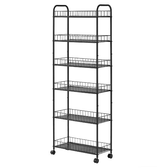 Viva Essentials Collection: 6-Layer Slim Rolling Cart