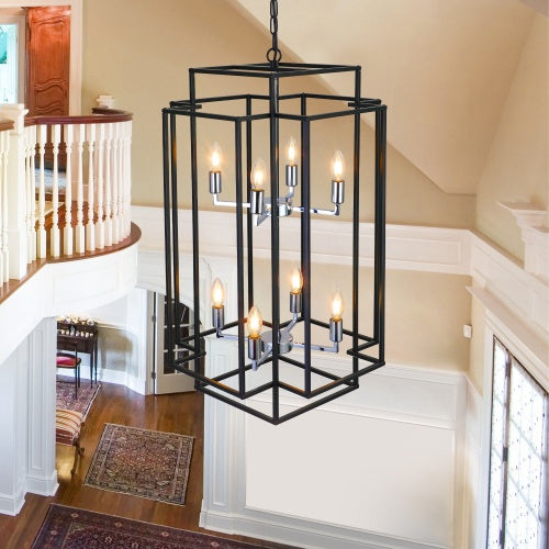 Viva Smart Living Collection: 8‑Lantern Tiered Farmhouse Chandelier