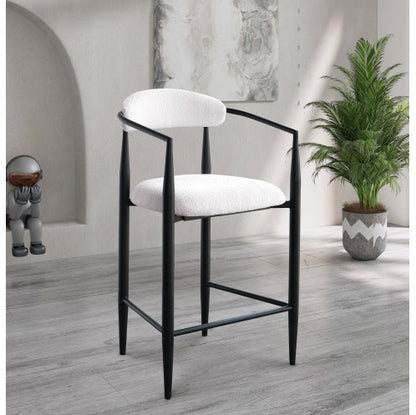 Black & White Bouclé Bar Stools, Set of 2 | Viva Léonie