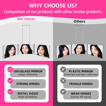 Barber Mirrors with Iron Hooks – Available with or Without Lights