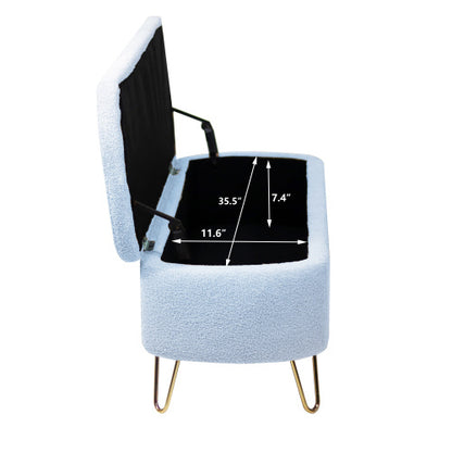 Elegant Blue Bedside Storage Footstool – Smart & Stylish Home Organization
