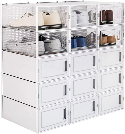 Viva Clarity™ 15-Pack Foldable Shoe Storage Containers – A Luxurious Revolution in Home Organization