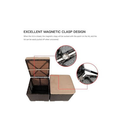 Viva Outdoor Essentials – Multipurpose Wicker Ottomans Set