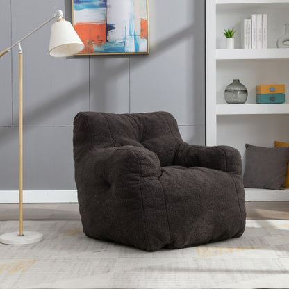 Dark Gray Teddy-Texture Bean Bag Chair | Viva