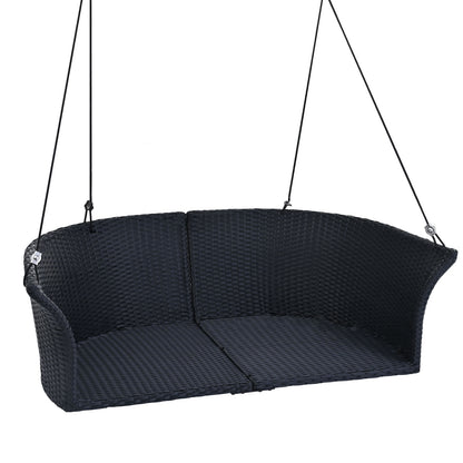 Luxury 2-Person Hanging Swing Chair – Elegant Rattan Wicker Porch Swing for Your Outdoor Oasis