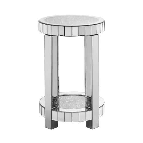 Crystal Inlaid Mirror Round Table – Elegance & Luxury for Your Space