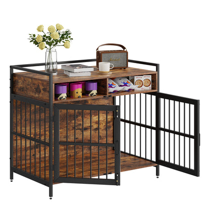 41-Inch Dog Crate Furniture with Storage & Double Doors | Viva