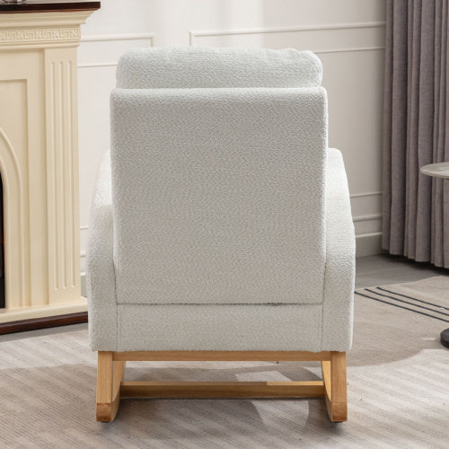 White Rocking Chair & Ottoman Set | Viva Elara