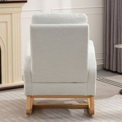 White Rocking Chair & Ottoman Set | Viva Elara