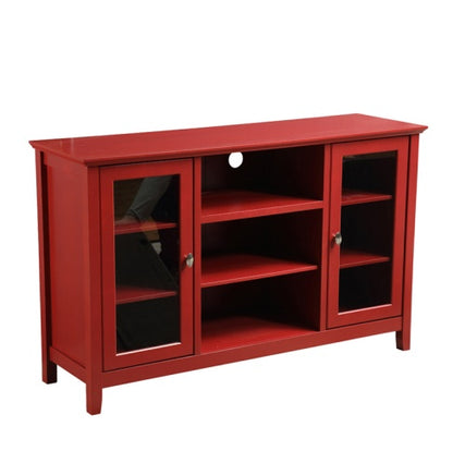 Red Sideboard with 4 Glass Doors & Adjustable Shelves | Viva