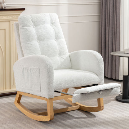 White Rocking Chair & Ottoman Set | Viva Elara
