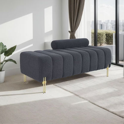Gray Velvet Storage Bench | Viva Élan