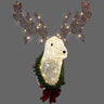 Deer Head Flower Wreath Wall Mounted Warm White Light – Elegant & Cozy Home Décor