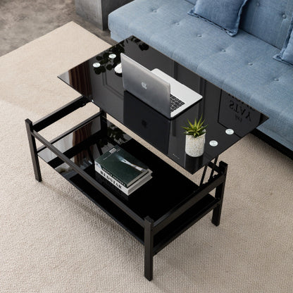 Viva Louvre Collection: The Noir Elevate Tempered Glass Coffee Table