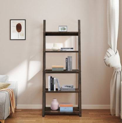Viva Elite 5-Tier Rubberwood Bookshelf – Where Natural Beauty Meets Everyday Life
