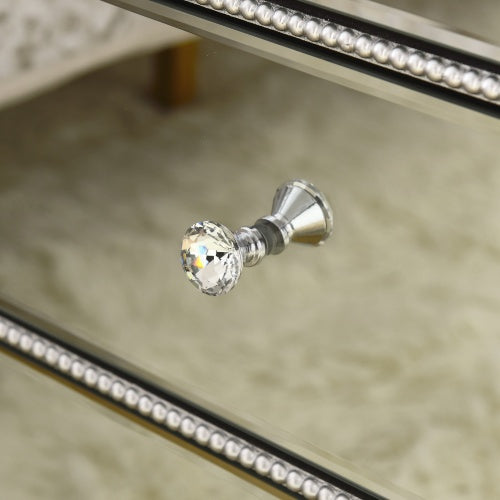 Elegant Silver Mirror Three-Drawer Cabinet – A Perfect Blend of Style and Functionality
