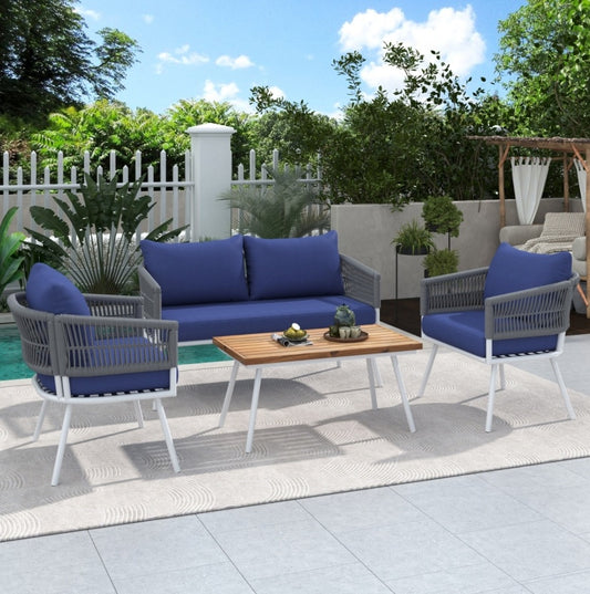 Viva Alfresco Living Collection: Amalfi Boho Rope Conversation Set
