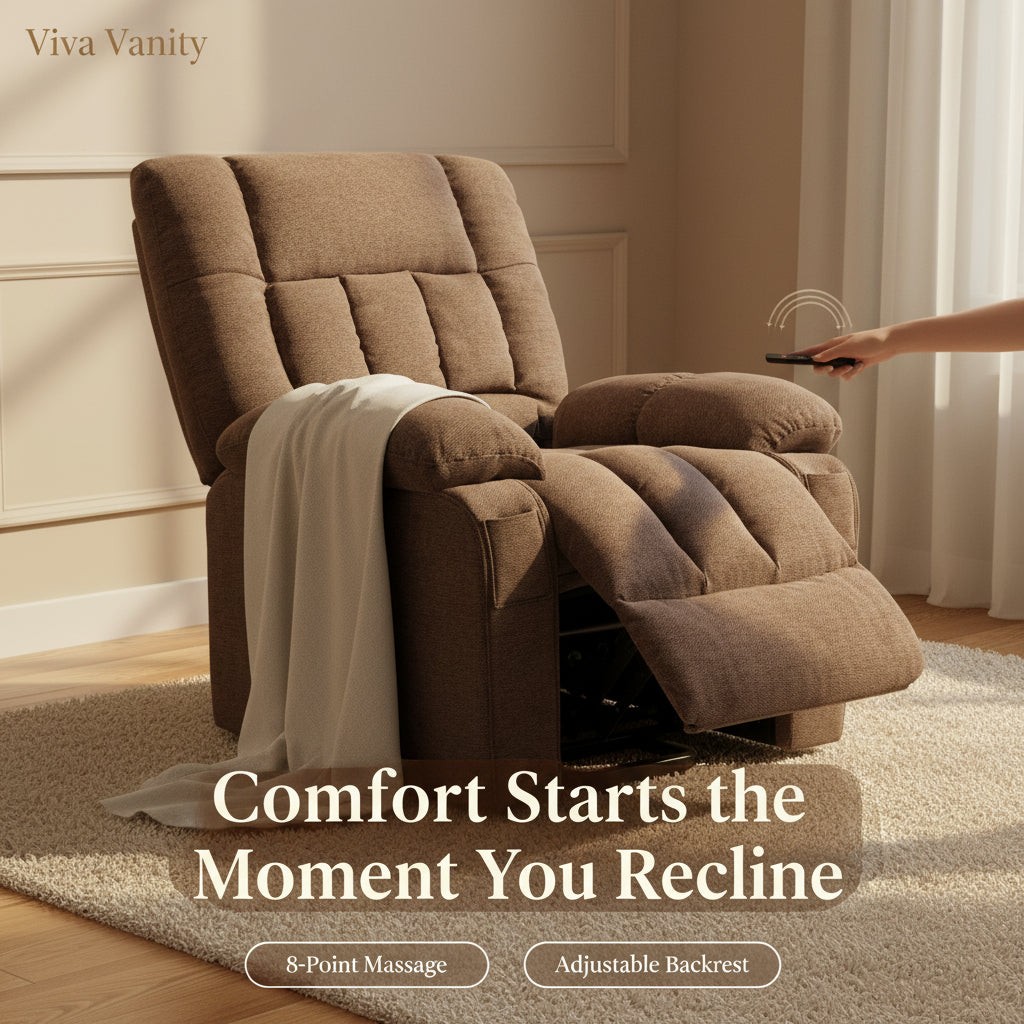 Brown recliner chair on a white background