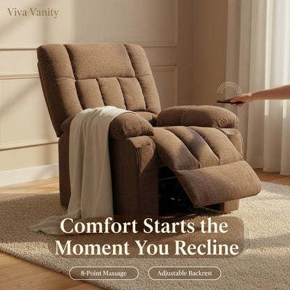 Brown recliner chair on a white background