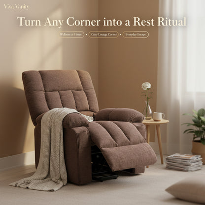 Brown recliner chair on a white background