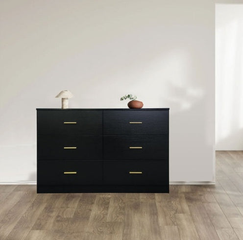Viva Elite Noire Six-Drawer Bedroom Vanity Collection - The Future of Dramatic Elegance