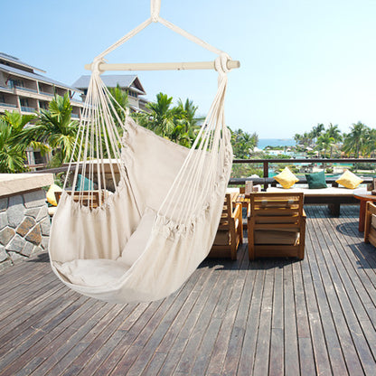 Beige Hanging Chair with Two Pillows | Viva